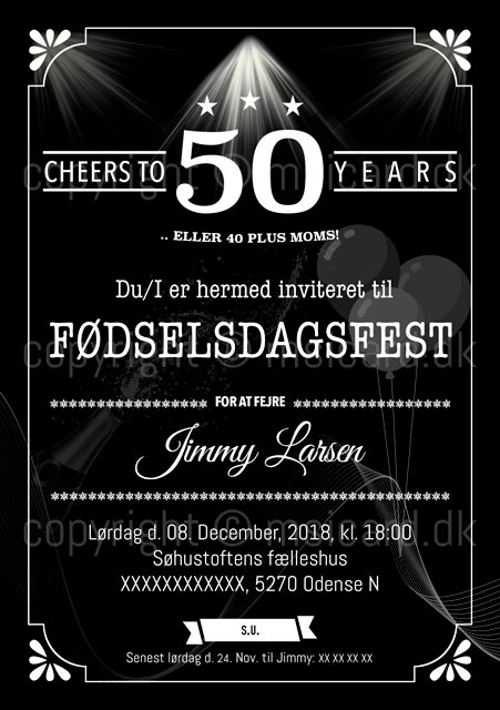 Fødselsdags invitation til print